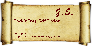Godány Sándor névjegykártya
