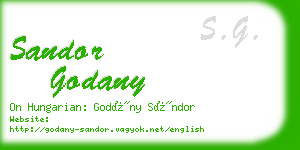 sandor godany business card